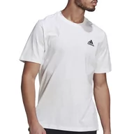 Koszulki sportowe męskie - Koszulka adidas Essentials Embroidered Small Logo GK9640 - biała - Adidas - miniaturka - grafika 1