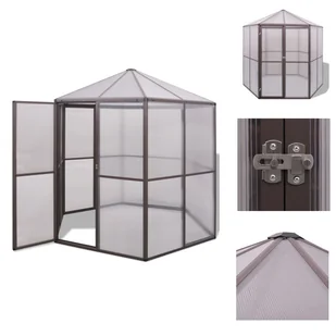 vidaXL Szklarnia aluminiowa 240×211×232 cm - Szklarnie - Szklarnie ogrodowe - miniaturka - grafika 1