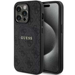 Etui Guess GUHMP15LG4GFRK Apple iPhone 15 Pro hardcase 4G Collection Leather Metal Logo MagSafe czarny/black - Etui i futerały do telefonów Etui Guess GUHMP15LG4GFRK Apple iPhone 15 Pro hardcase 4G Collection Leather Metal Logo MagSafe czarny/black - Etui i futerały do telefonów - miniaturka - grafika 1