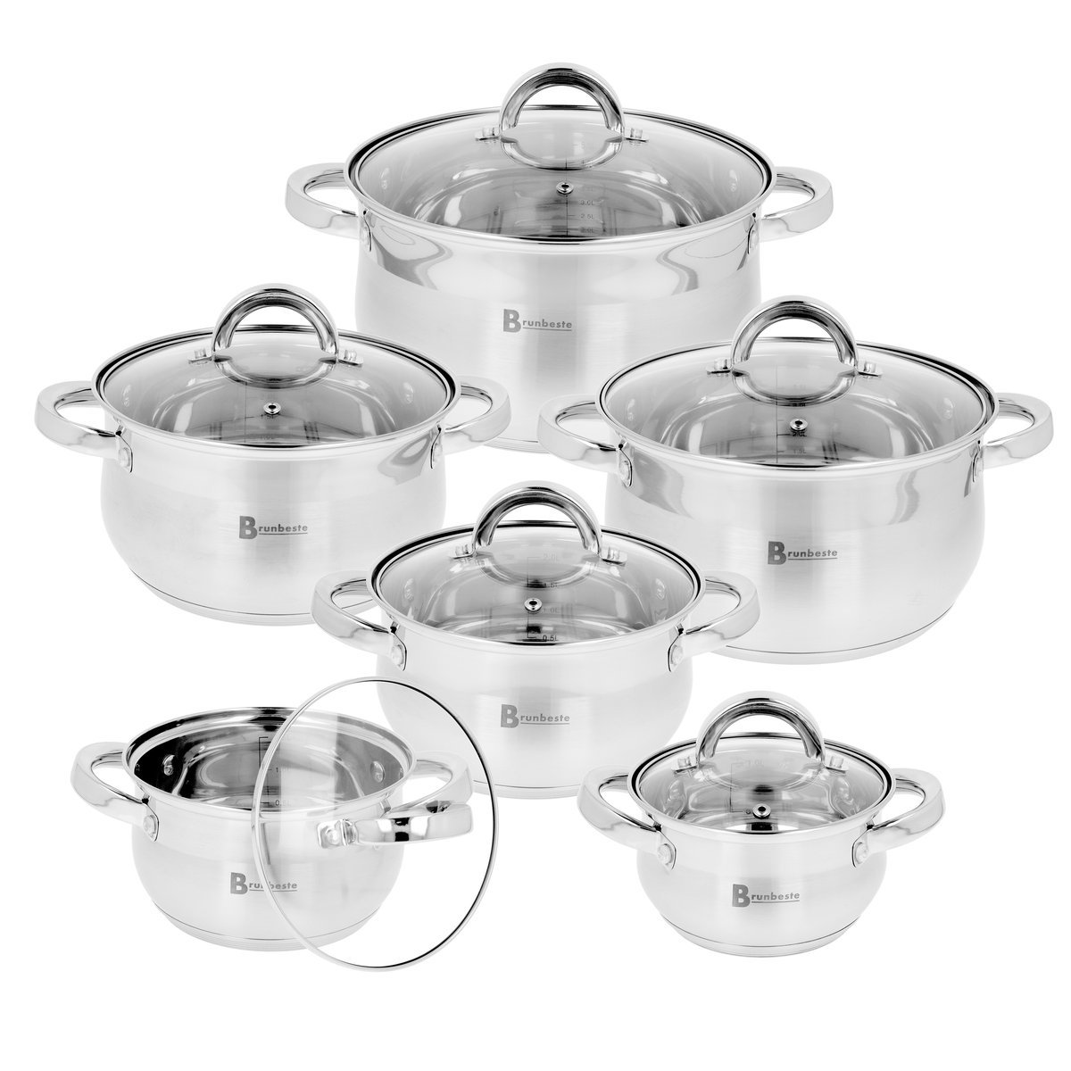 Zestaw garnków 1L, 1,5L, 2L, 2,5L, 4L, 5L