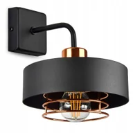 Lampy ścienne - Lampa Ścienna Kinkiet Loft Czarna z Miedzią Led - miniaturka - grafika 1