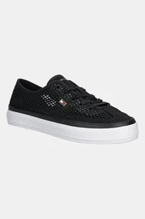 Tommy Hilfiger tenisówki TH OPEN MESH VULC SNEAKER kolor czarny FW0FW08684 - Trampki damskie - miniaturka - grafika 1
