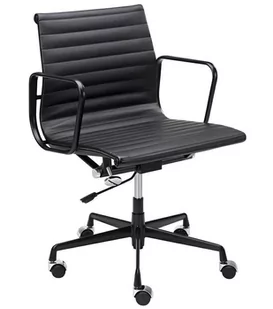 Fotel biurowy, krzesło biurowe King Home Fotel Biurowy Body Prestige Plus Czarny Skóra Naturalna Aluminium B022.BLACKL - Fotele i krzesła biurowe - miniaturka - grafika 1