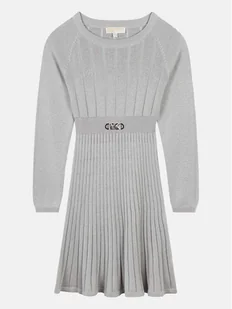 MICHAEL KORS KIDS Sukienka dzianinowa R30169 D Szary Regular Fit - Sukienki i spódniczki dla dziewczynek - miniaturka - grafika 1