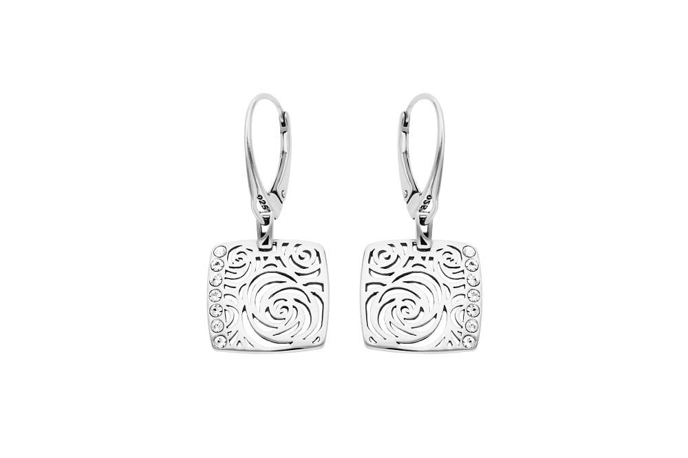 Srebrne kolczyki 925 eleganckie ażurowe z cyrkoniami