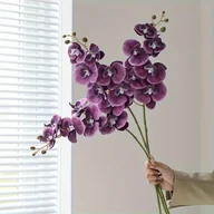 Sztuczne kwiaty - TEMU 3 szt., Sztuczne Kwiaty Phalaenopsis, Długie Łodygi Sztucznych Kwiatów Phalaenopsis, Dekoracja Wazonowa do Salonu, Walentynki, Dzień , Dekoracja - miniaturka - grafika 1