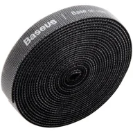 Inne akcesoria audio-wideo - Baseus Taśma rzepowa, organizer kabli Rainbow Circle Velcro Straps 3m (czarny) - miniaturka - grafika 1
