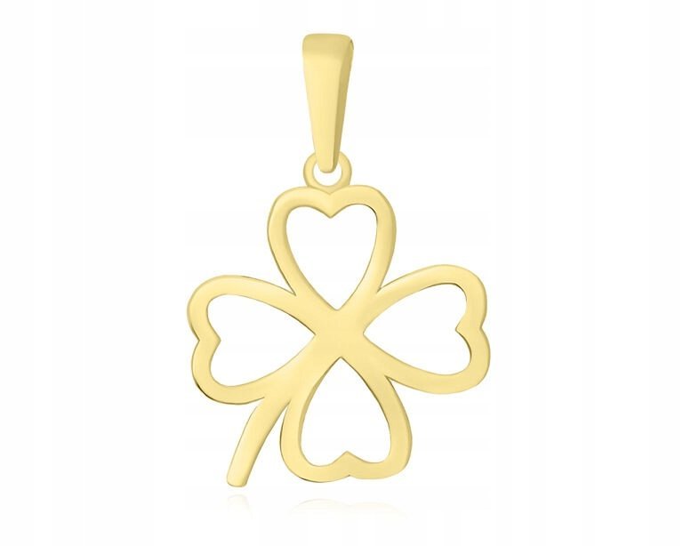 Złota Zawieszka 585 Koniczyna Damska Wisiorek Na Łańcuszek