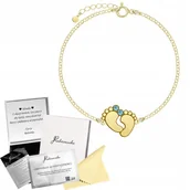 Bransoletki - Bransoletka Złota Stópki Dziecka Imię Srebro 925 Dzień Mamy Grawer Prezent - miniaturka - grafika 1