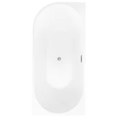 Wanny - Wanna wolnostojąca przyścienna Pula 170x80 cm prawa chromowany odpływ Corciano - miniaturka - grafika 1