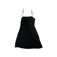 Bluzki damskie - Czarna bluzka tunika damska na ramiączkach M - miniaturka - grafika 1