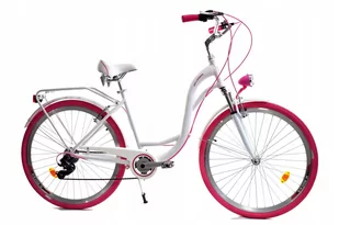 Dallas Bike City Alu 7Spd 28 cali Biało-różowy - Rowery - miniaturka - grafika 1