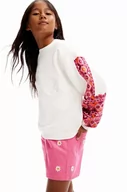 Bluzy dla dziewczynek - Desigual bluza dziecięca kolor biały z nadrukiem - miniaturka - grafika 1