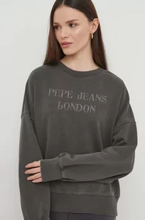 Pepe Jeans bluza damska kolor szary z aplikacją - Bluzy damskie - miniaturka - grafika 1