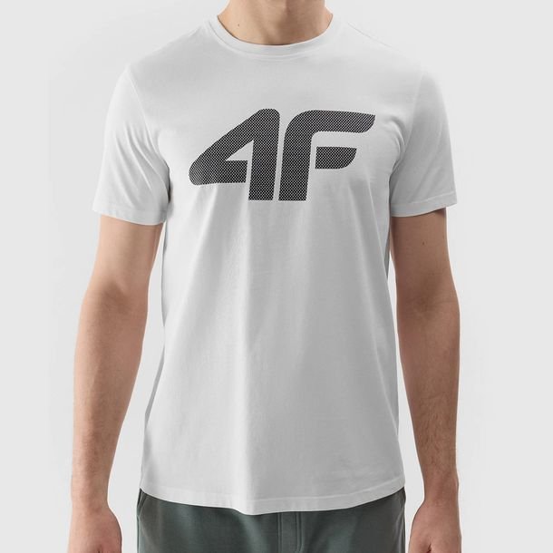 Koszulka Męska 4F T-shirt Biały Sportowy Regular Fit Bawełna XXL