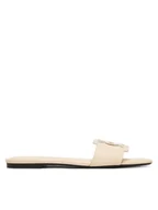 Klapki i japonki damskie - Calvin Klein Klapki Square Flat Sandal Emblem HW0HW03128 Żółty - miniaturka - grafika 1