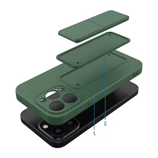 Wozinsky Kickstand Case elastyczne silikonowe etui z podstawką iPhone 13 żółty - Etui i futerały do telefonów - miniaturka - grafika 3