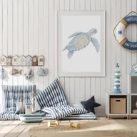 Wyposażenie pokoiku dziecięcego - Plakat dla dzieci żółw morski - miniaturka - grafika 1