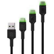 Kable USB - 3x Kabel Gc Ray Usb-c 30cm 120cm 200cm Led Qc 3.0 - miniaturka - grafika 1