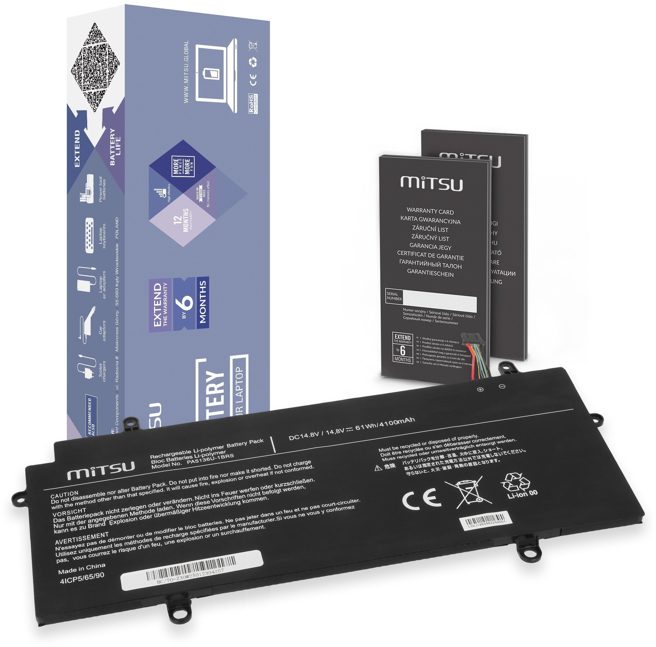 Bateria Mitsu do Toshiba Portege Z30, Z30-A, Z30-B wtyk 7 pin