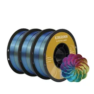 Filamenty i akcesoria do drukarek 3D - filament do drukarek 3D, trójkolorowy materiał jedwabny, szpula bez pęcherzyków powietrza, czerwono-żółto-niebieski - miniaturka - grafika 1