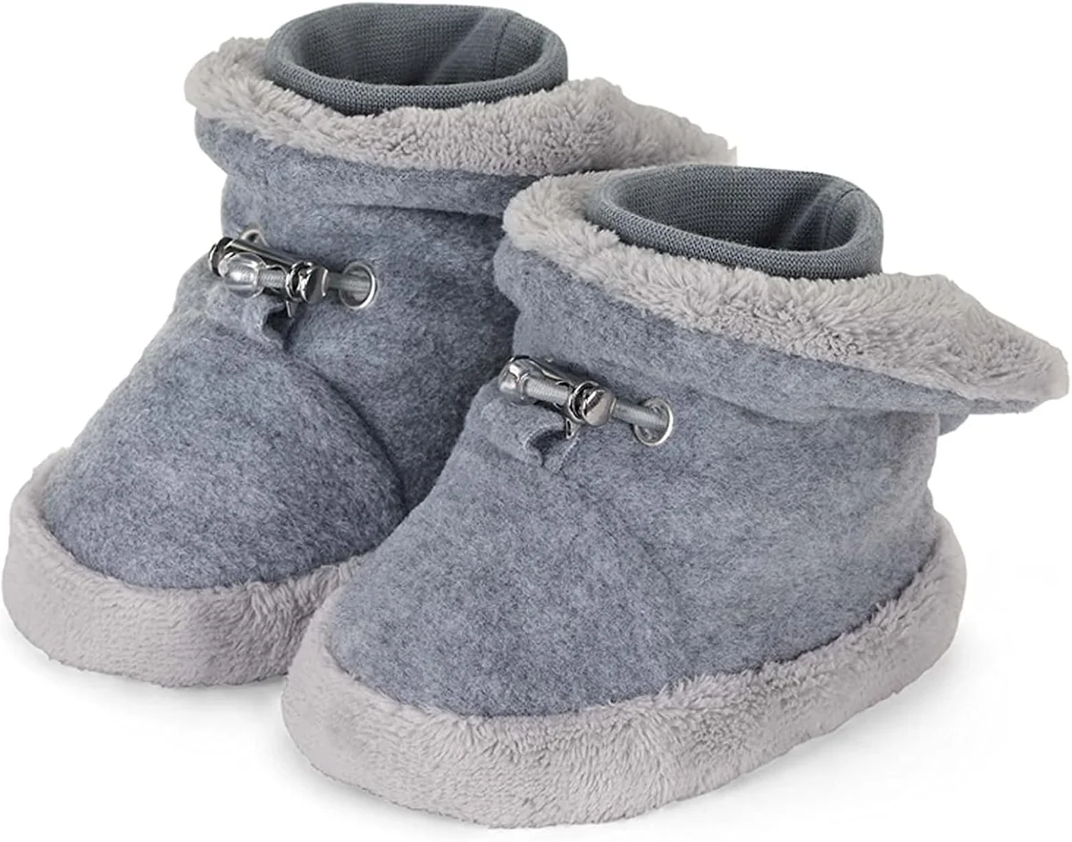 Buty do nauki chodzenia 20 z rzepem srebrny melanż lekkie niemowlęce