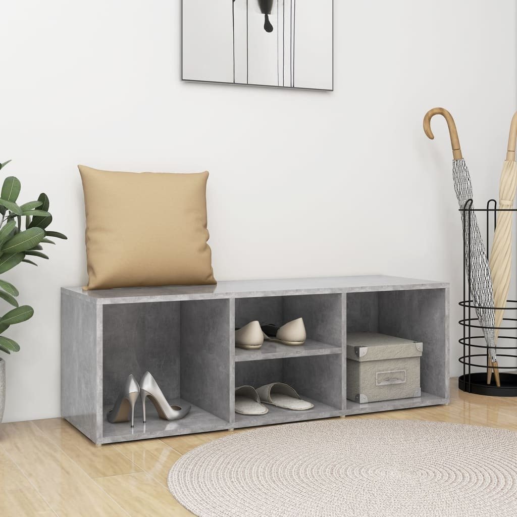 Ławka na buty beton szara 105x35x35 cm materiał drewnopochodny