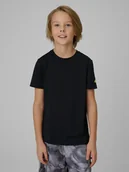 Koszulki dla chłopców - 4F Koszulka sportowa szybkoschnąca chłopięca - czarna 158/164 (12-14 lat) - miniaturka - grafika 1
