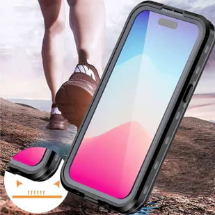 Etui do iPhone 15 Plus wodoodporne Mag Safe Case pancerne wodoszczelne obudowa czarno-szare - Etui i futerały do telefonów - miniaturka - grafika 9