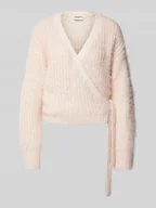 Swetry damskie - Kardigan z wiązaniem - miniaturka - grafika 1