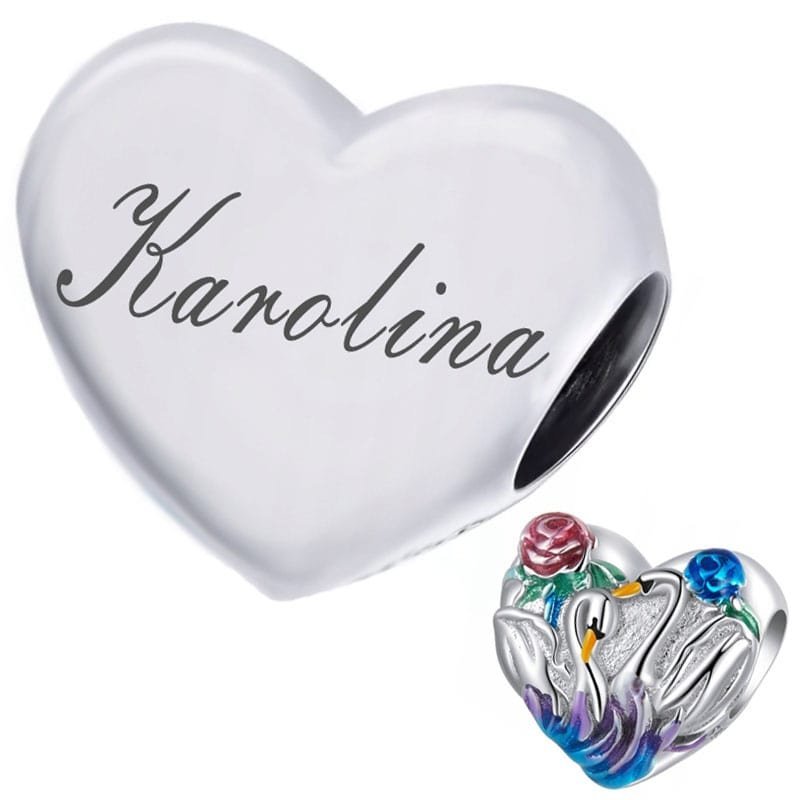 Charms Serce Zawieszka Charms Grawer Srebro 925