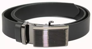 Pasek Męski Skórzany Arucce (PL) Skóra Licowa EXTRA 35 mm CZARNY Gładki Klamra Samozaciskowa SREBRNA 7 - Paski - miniaturka - grafika 3