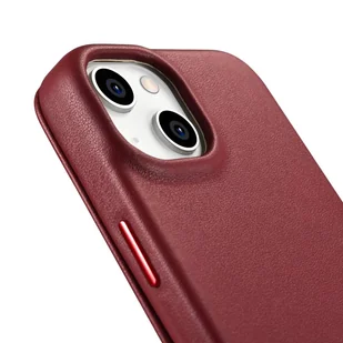 iCarer CE Premium Leather Folio Case skórzane etui iPhone 14 z klapką magnetyczne MagSafe czerwony (WMI14220713-RD) - Etui i futerały do telefonów - miniaturka - grafika 15