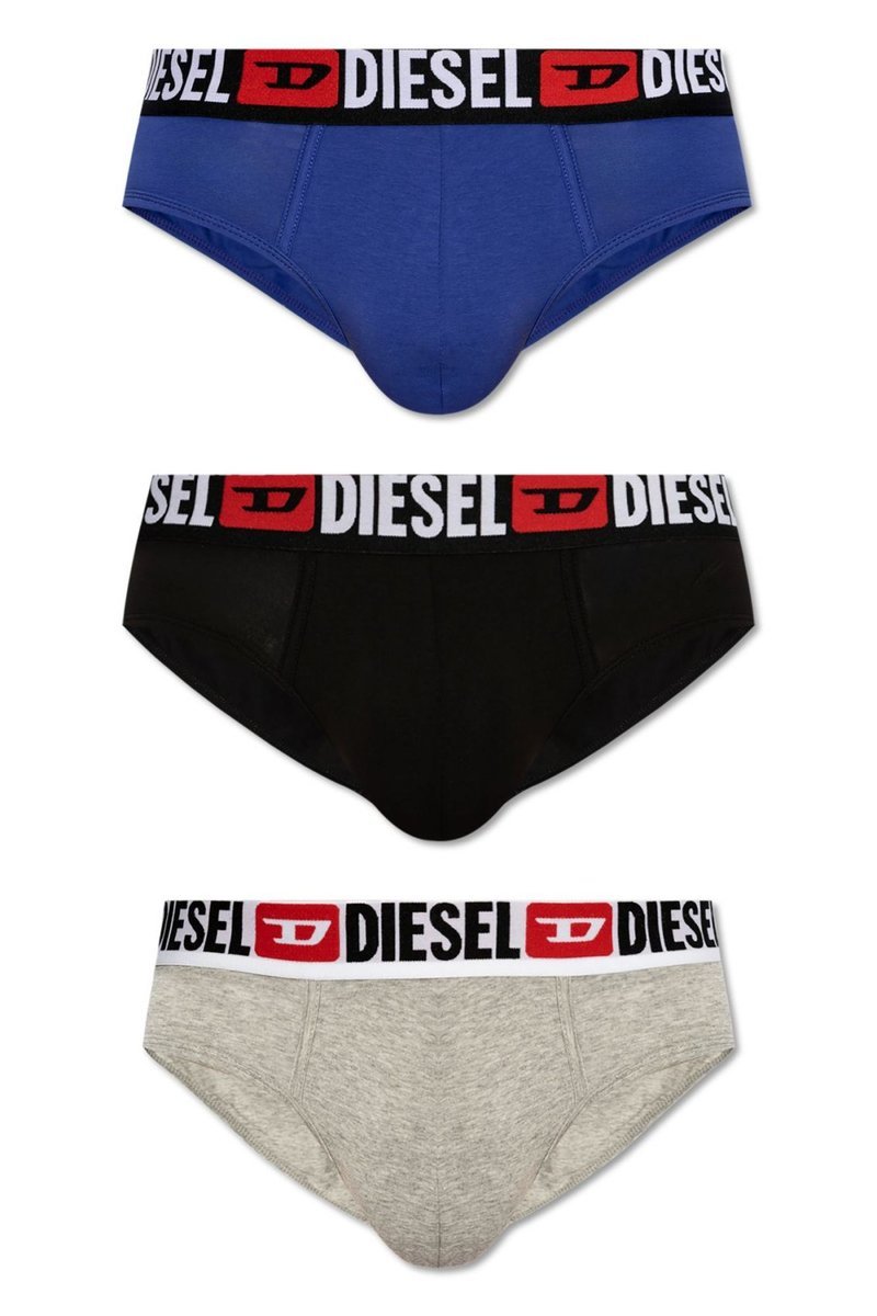 intimo slip uomo diesel 00sh05 0ddai - 3pack e7082 - 3 black