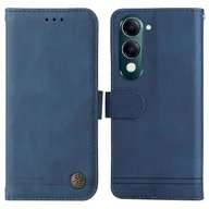 Portfele - Dla vivo Y29s 5G Y04 4G Etui Portfel Skin Touch Skórzany pokrowiec na telefon Drzewo Wzór Hardware - Niebieski Wielobarwny Blue - miniaturka - grafika 1