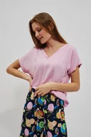 Koszule damskie - Wiskozowa koszula z dekoltem w serek-42 - miniaturka - grafika 1