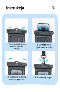 USAMS Etui wodoodporne 6.7" IP68 czarny/black FSD1301 (US-YD013) - Etui i futerały do telefonów - miniaturka - grafika 18