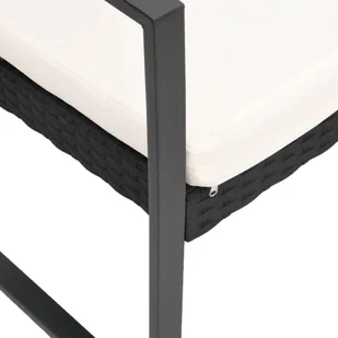 5-cz. zestaw mebli ogrodowych z poduszkami, czarny, rattan PP - Meble ogrodowe - miniaturka - grafika 5