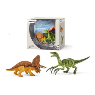 Schleich Dinozaury sceneria: Terizinozaur młody i Triceratops młody 42217 - Figurki dla dzieci - miniaturka - grafika 1