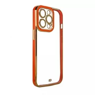 Etui i futerały do telefonów - Fashion Case etui do iPhone 12 Pro żelowy pokrowiec ze złotą ramką czerwony - miniaturka - grafika 1