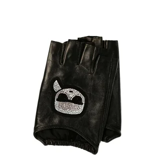Karl Lagerfeld Skórzane rękawiczki K/Ikonik Rhinest - Rękawiczki - miniaturka - grafika 1