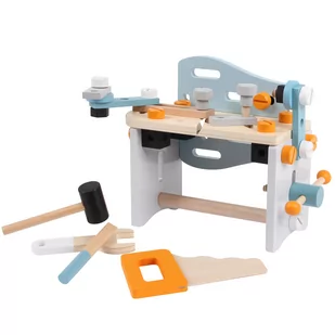 EcoToys Drewniany wielofunkcyjny warsztat narzędziowy B59F-234B3 - Mały majsterkowicz - miniaturka - grafika 1