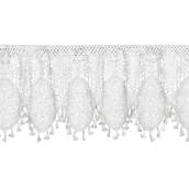 Firany - Zazdrostka 30x150 Moly biała z ażurowym kwiatowym wzorem gotowa na tunelu - miniaturka - grafika 1