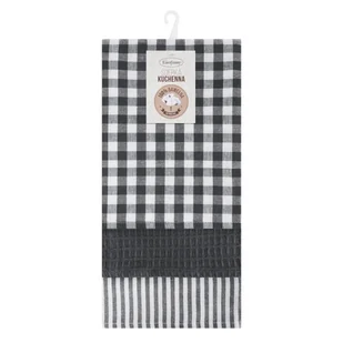 Komplet 3 ścierek LUCY 50x70 stalowe - Ściereczki, gąbki, czyściki - miniaturka - grafika 1