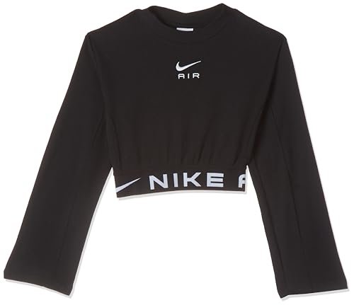 Nike FD2966-010 G NSW AIR LS TOP Mixed MTRL Bluza Girl's Black/White rozmiar XS