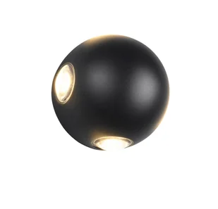 Trio AVISIO 246760432kinkiet zewnętrzny kulka fi 10cm LED 4x2W IP54 czarny mat światło dekoracyjne góra dół i na boki - Lampy ogrodowe - miniaturka - grafika 1