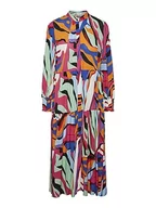 Sukienki - YAS Damska sukienka Yasalira Ls Long Shirt Dress S. Noos sukienka maxi, fuksja fioletowa/Aop: nadruk graficzny, S - miniaturka - grafika 1