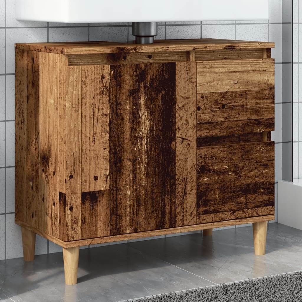 vidaXL vidaXL Szafka pod umywalkę, stare drewno, 65x33x60 cm