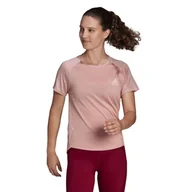 Koszulki sportowe damskie - Koszulka damska adidas  Adizero Tee Wonder Mauve L - miniaturka - grafika 1