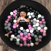 Suche baseny - MeowBaby Suchy basen 90x40 cm czarny z 250 piłeczkami - miniaturka - grafika 1